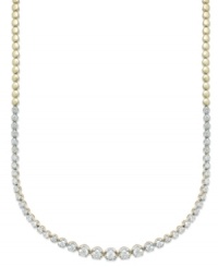 Up your glam factor. YellOra™'s totally-chic necklace features graduated diamonds (2 ct. t.w.) set in a combination of pure gold, sterling silver and palladium. Approximate length: 17 inches. Up your glam factor. YellOra™'s totally-chic necklace features graduated diamonds (2 ct. t.w.) set in a combination of pure gold, sterling silver and palladium. Approximate length: 17 inches.