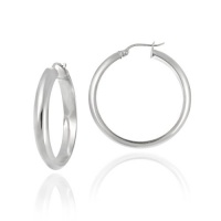 Sterling Silver 4x20 Clicktop Hoop Earrings