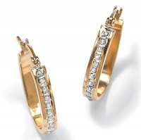 PalmBeach Jewelry Diamond Accent 14k Yellow Gold Diamond Fascination Hoop Earrings PalmBeach Jewelry Diamond Accent 14k Yellow Gold Diamond Fascination Hoop Earrings