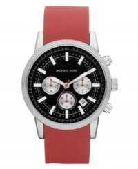 A sport watch from Michael Kors with red accents that stand out from the crowd. A sport watch from Michael Kors with red accents that stand out from the crowd.