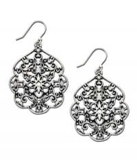 Whisk yourself away with Bali-inspired style. These intricate drop earrings by Lucky Brand feature a scrolling, filigree design in silver tone mixed metal. Approximate drop: 2 inches. Whisk yourself away with Bali-inspired style. These intricate drop earrings by Lucky Brand feature a scrolling, filigree design in silver tone mixed metal. Approximate drop: 2 inches.
