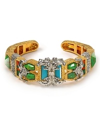 Go for baroque with this gold tone cuff from Alexis Bittar, accented by roughly cut crystals. It's designed to add an eclectic edge, so wear it to add a wow factor to favorite looks. Go for baroque with this gold tone cuff from Alexis Bittar, accented by roughly cut crystals. It's designed to add an eclectic edge, so wear it to add a wow factor to favorite looks.