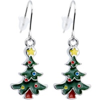 Decorative Christmas Tree Holiday Earrings Decorative Christmas Tree Holiday Earrings