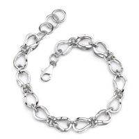 Classic Elegance: Sterling Silver Rhodium Finish Designer Inspired Fancy Wrap Link Chain Bracelet Classic Elegance: Sterling Silver Rhodium Finish Designer Inspired Fancy Wrap Link Chain Bracelet