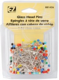 Wrights 881426 Glass Head Multicolor Pins, 150-Pack