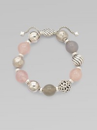 From the Elements Collection. Pretty beads of sterling silver, rose quartz, grey moonstone and milky rose quartz on a sleek sterling silver box link chain with an adjustable bead clasp. Rose quartz, grey moonstone and milky rose quartzSterling silverDiameter, about 2 adjustableAdjustable bead closureImported From the Elements Collection. Pretty beads of sterling silver, rose quartz, grey moonstone and milky rose quartz on a sleek sterling silver box link chain with an adjustable bead clasp. Rose quartz, grey moonstone and milky rose quartzSterling silverDiameter, about 2 adjustableAdjustable bead closureImported