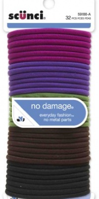 Scunci Effortless Beauty Large No-damage Berry Elastics, 32-Count