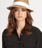 The essential fedora is crafted in Squishee® packable straw and banded with a grosgrain ribbon for style and function.Brim, about 2.75Elasticized inner band fits most95% UVA/UVB protectionPolypropylene/rayon/polyesterSpot cleanImported and hand-finished in the USA