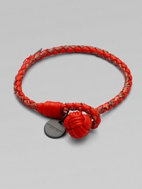 Supple lamb leather in solid and textured strips, braided and finished with a stylish knot closure. Lamb leatherLogo charmSmall length, about 7½ Medium length, about 9 Knotted closureMade in Italy Supple lamb leather in solid and textured strips, braided and finished with a stylish knot closure. Lamb leatherLogo charmSmall length, about 7½ Medium length, about 9 Knotted closureMade in Italy