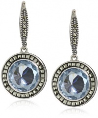 Judith Jack Color Pop Sterling Silver, Marcasite and Blue Spinel Disc Drop Earrings Judith Jack Color Pop Sterling Silver, Marcasite and Blue Spinel Disc Drop Earrings
