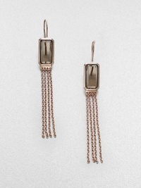 An elegant design featuring faceted, smokey quartz stones and a chain link tassel in sterling silver and 18k gold, finished in the warm glow of 18k rose goldplating. Smokey quartzSterling silver and 18k gold with 18k rose goldplatingDrop, about 2.5Hook backImported An elegant design featuring faceted, smokey quartz stones and a chain link tassel in sterling silver and 18k gold, finished in the warm glow of 18k rose goldplating. Smokey quartzSterling silver and 18k gold with 18k rose goldplatingDrop, about 2.5Hook backImported