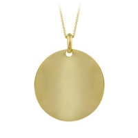 18k Yellow Gold Overlay Sterling Silver High Polished Converse Medallion Pendant Necklace, 18 18k Yellow Gold Overlay Sterling Silver High Polished Converse Medallion Pendant Necklace, 18
