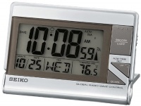 Seiko Advanced Technology Travel Alarm Clock Silver-Tone Metallic Case Seiko Advanced Technology Travel Alarm Clock Silver-Tone Metallic Case