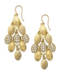 Glistening in gold tones. This pair of earrings from Alfani is crafted from 12k gold-plated mixed metal with glass crystal accents adding a lustrous touch. Approximate drop: 2 inches. Glistening in gold tones. This pair of earrings from Alfani is crafted from 12k gold-plated mixed metal with glass crystal accents adding a lustrous touch. Approximate drop: 2 inches.