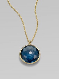 From the Rock Candy® Collection. A beautifully faceted dome of London blue topaz set in resplendent 18k gold on a chain link necklace. London blue topaz18k goldLength, about 16 to 18 adjustablePendant size, about ¾ Lobster clasp closureImported From the Rock Candy® Collection. A beautifully faceted dome of London blue topaz set in resplendent 18k gold on a chain link necklace. London blue topaz18k goldLength, about 16 to 18 adjustablePendant size, about ¾ Lobster clasp closureImported