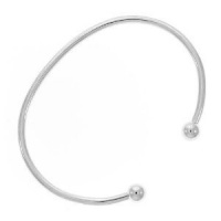 Silver Tone Cuff Bangle Bracelet with Screw End