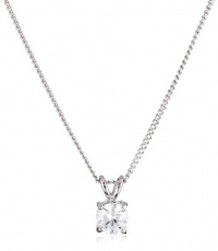 CZ by Kenneth Jay Lane Classic Cubic Zirconia Rhodium-Plated Round-Cut Pendant Necklace CZ by Kenneth Jay Lane Classic Cubic Zirconia Rhodium-Plated Round-Cut Pendant Necklace