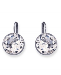 Keep it simple with these sparkling drop earrings from Swarovski, featuring a stunning crystal in the center of rhodium-plated mixed metal. Approximate drop: 1 inch. Keep it simple with these sparkling drop earrings from Swarovski, featuring a stunning crystal in the center of rhodium-plated mixed metal. Approximate drop: 1 inch.