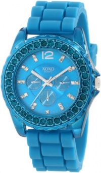 XOXO Women's XO8043 Rhinestone Accent Turquoise Silicone Strap Watch XOXO Women's XO8043 Rhinestone Accent Turquoise Silicone Strap Watch