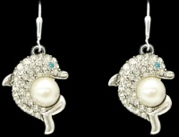 Dolphin in Diamond Rhinestones wrapped around Pearl with Aqua Rhinestone Eye.Pendant attached to Silver Metal Earring Hooks.......Beautiful!!!!!-Fun Sweet Gift for the Woman you Love,your co-worker, or friend!Will Mail in Gift Box ! Perfect Gift for t Dolphin in Diamond Rhinestones wrapped around Pearl with Aqua Rhinestone Eye.Pendant attached to Silver Metal Earring Hooks.......Beautiful!!!!!-Fun Sweet Gift for the Woman you Love,your co-worker, or friend!Will Mail in Gift Box ! Perfect Gift for t