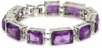 Nine West BLING IT ON Silver-Tone Purple Stone Flex Bracelet