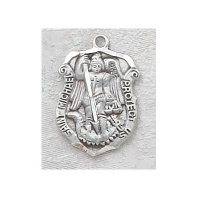 Sterling Silver Ladies Police Saint Michael Patron Saint Medal Necklace Sterling Silver Ladies Police Saint Michael Patron Saint Medal Necklace