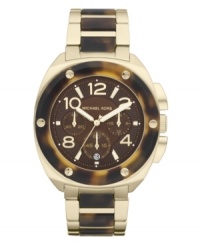 Add a preppy and chic element to your look with this tortoise watch by Michael Kors. Add a preppy and chic element to your look with this tortoise watch by Michael Kors.
