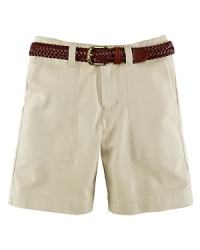 The flat-front Bleeker short is crafted from ultra-soft woven cotton in preppy hues. The flat-front Bleeker short is crafted from ultra-soft woven cotton in preppy hues.