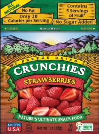 Crunchies Freeze-Dried Fruit Snack, Strawberries, 1-Ounce Pouches (Pack of 6) Crunchies Freeze-Dried Fruit Snack, Strawberries, 1-Ounce Pouches (Pack of 6)