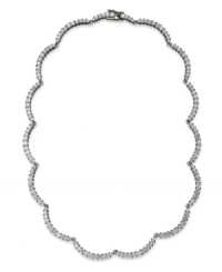 Add statement-making sparkle to your look. B. Brilliant's dazzling necklaces incorporates round-cut cubic zirconias (8 ct. t.w.) in sterling silver. Approximate length: 17 inches.