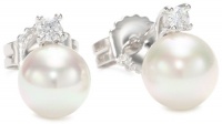 Majorica 8mm White Studs and Cubic Zirconia Earrings Majorica 8mm White Studs and Cubic Zirconia Earrings