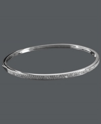 Sweet, stackable sparkle. Trio by Effy Collection's subtly shimmering bangle features dozens of round-cut diamonds (5/8 ct. t.w.) set in 14k white gold. Wear this style alone or pair it with other bangles for an ultra-chic layered look. Approximate diameter: 2-3/8 inches. Sweet, stackable sparkle. Trio by Effy Collection's subtly shimmering bangle features dozens of round-cut diamonds (5/8 ct. t.w.) set in 14k white gold. Wear this style alone or pair it with other bangles for an ultra-chic layered look. Approximate diameter: 2-3/8 inches.