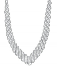 Spark up a conversation with this head-turning statement piece. Crafted in sterling silver, this intricately woven necklace by Giani Bernini looks gives the appearance of delicate lace. Approximate length: 15-3/4 inches + 1/2-inch extender. Spark up a conversation with this head-turning statement piece. Crafted in sterling silver, this intricately woven necklace by Giani Bernini looks gives the appearance of delicate lace. Approximate length: 15-3/4 inches + 1/2-inch extender.