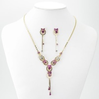 Butterfly Crystal Necklace and Earring Set (Pink) Butterfly Crystal Necklace and Earring Set (Pink)