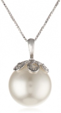 Sterling Silver 13mm White Shell Pearl Pendant Necklace , 18 Sterling Silver 13mm White Shell Pearl Pendant Necklace , 18