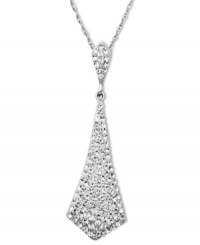 Tomboy chic. Kaleidoscope's career-inspired tie pendant shines with the addition of round-cut clear crystals with Swarovski Elements. Set in sterling silver. Approximate length: 18 inches. Approximate drop: 1-5/8 inches. Tomboy chic. Kaleidoscope's career-inspired tie pendant shines with the addition of round-cut clear crystals with Swarovski Elements. Set in sterling silver. Approximate length: 18 inches. Approximate drop: 1-5/8 inches.