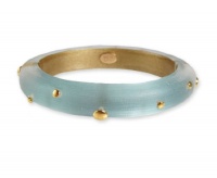 Alexis Bittar Lucite Bracelet - Studded Gold Cuff Grey Blue