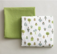 DwellStudio 2 Pack Muslin Swaddles, Owls Multi DwellStudio 2 Pack Muslin Swaddles, Owls Multi
