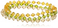 Sterling Silver Bead and Genuine Swarovski Crystalized Elements Tone Bracelet Set Sterling Silver Bead and Genuine Swarovski Crystalized Elements Tone Bracelet Set