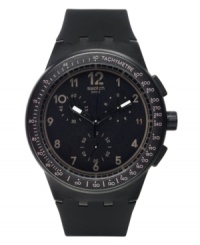 Leave no challenge undefeated with this Black Efficiency watch from Swatch. Leave no challenge undefeated with this Black Efficiency watch from Swatch.