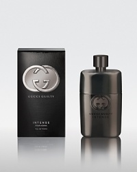 Gucci Guilty Intense pour Homme is a twist from the successful Guilty pour Homme scent, made more intense, provocative and sensual. The lemon and lavender burst has been hardened by the coriander for a more metallic masculinity. The addictive patchouli and cedarwood dry down has been enriched with dry amber and leather accents for a darker and more provocative trail. Experience Gucci Guilty Intense pour Homme with this 1.7 oz Eau de Toilette Spray. Gucci Guilty Intense pour Homme is a twist from the successful Guilty pour Homme scent, made more intense, provocative and sensual. The lemon and lavender burst has been hardened by the coriander for a more metallic masculinity. The addictive patchouli and cedarwood dry down has been enriched with dry amber and leather accents for a darker and more provocative trail. Experience Gucci Guilty Intense pour Homme with this 1.7 oz Eau de Toilette Spray.