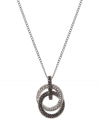 Layer your neckline in lovely loops. Judith Jack necklace features two overlapping circles decorated in crystals and marcasite. Set in sterling silver. Approximate length: 16 inches. Approximate drop: 1 inch. Layer your neckline in lovely loops. Judith Jack necklace features two overlapping circles decorated in crystals and marcasite. Set in sterling silver. Approximate length: 16 inches. Approximate drop: 1 inch.