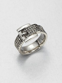 A truly dazzling style with pavé rhinestones on a buckle accented design. Glass stonesIon-plated steelWidth, about .25Imported A truly dazzling style with pavé rhinestones on a buckle accented design. Glass stonesIon-plated steelWidth, about .25Imported