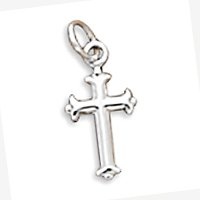 Sterling Silver Small Silver Cross Charm Sterling Silver Small Silver Cross Charm