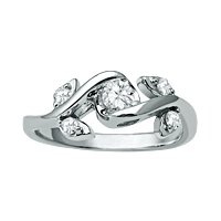 1/3 ct. tw. Diamond Sirena Flower Ring in 14K White Gold