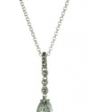 Judith Jack Sterling Silver with Marcasite and Green Amy Dbl Drop Pendant Necklace