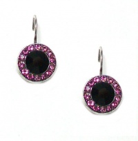 Mariana Spirit of Design Antique Silver Plated Petite Round Swarovski Crystal Drop Earrings in Jet Black/Rose Mariana Spirit of Design Antique Silver Plated Petite Round Swarovski Crystal Drop Earrings in Jet Black/Rose