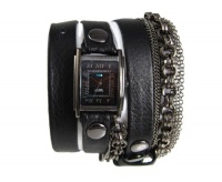 La Mer Collections - Carrera Chain Black Leather Wrap Watch La Mer Collections - Carrera Chain Black Leather Wrap Watch