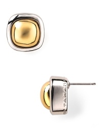 Bolder is better: T Tahari models statement style with this pair of shapely button earrings, crafted of plated metal and accented by allure-adding stones. Bolder is better: T Tahari models statement style with this pair of shapely button earrings, crafted of plated metal and accented by allure-adding stones.