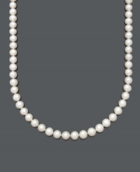 Pearls by Belle de Mer exude traditional style - the gift that will last a lifetime. Necklace features AA+ cultured freshwater pearls (9-10 mm) with a 14k gold clasp. Approximate length: 16 inches. Pearls by Belle de Mer exude traditional style - the gift that will last a lifetime. Necklace features AA+ cultured freshwater pearls (9-10 mm) with a 14k gold clasp. Approximate length: 16 inches.
